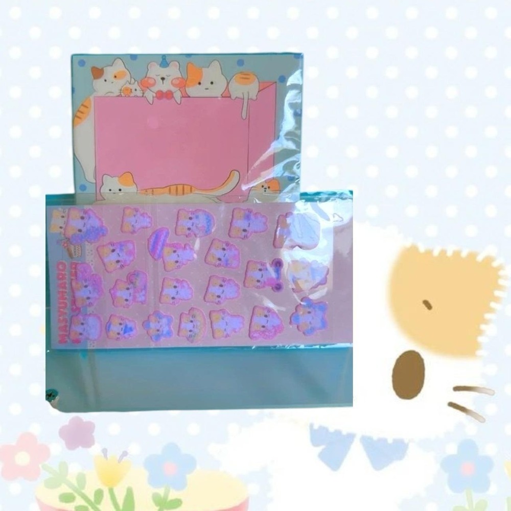 2006 Masyumaro puffy dead stock kitty mini stickers sanrio notepad bundle new